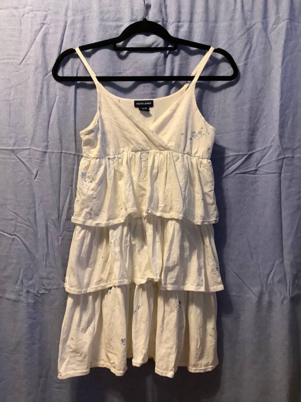 Ralph Lauren White Cotton Tiered Dress